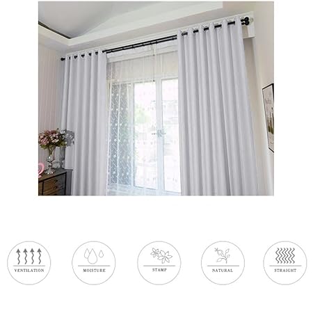 White Curtains 35 X 63 Inch Window Blinds Modern Blackout