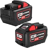 2Pack 15000mAh Lithium-ion Battery Replacement for Milwaukee 18V Battery Long Runtime Compatible with Milwaukee 18V Lithium Battery 48-11-1862 48-11-1852 48-11-1882 Cordless Tools (15.0Ah 2Pack)