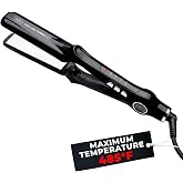 MQ Hair - Professional Titanium Flat Iron 480&deg;F Turbo Bivolt Black | Anatomic Design, Ultra-Smooth, Mirror Effect, 3 Passes Needed, Perfect Straightening, Heating Safe Control, Ionized Plates