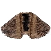Men Viking Fur Collar Faux Fur Shoulder Wrap Viking Shawl Medieval Warrior Renaissance Cosplay Halloween Costume