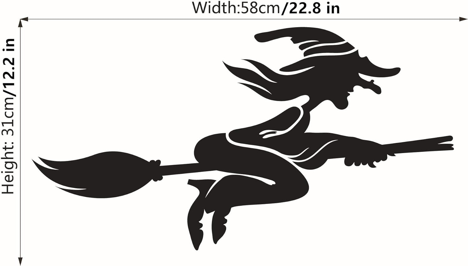 Wall Decoration Halloween Witch Sticker Window Cling Wall Decals Witch