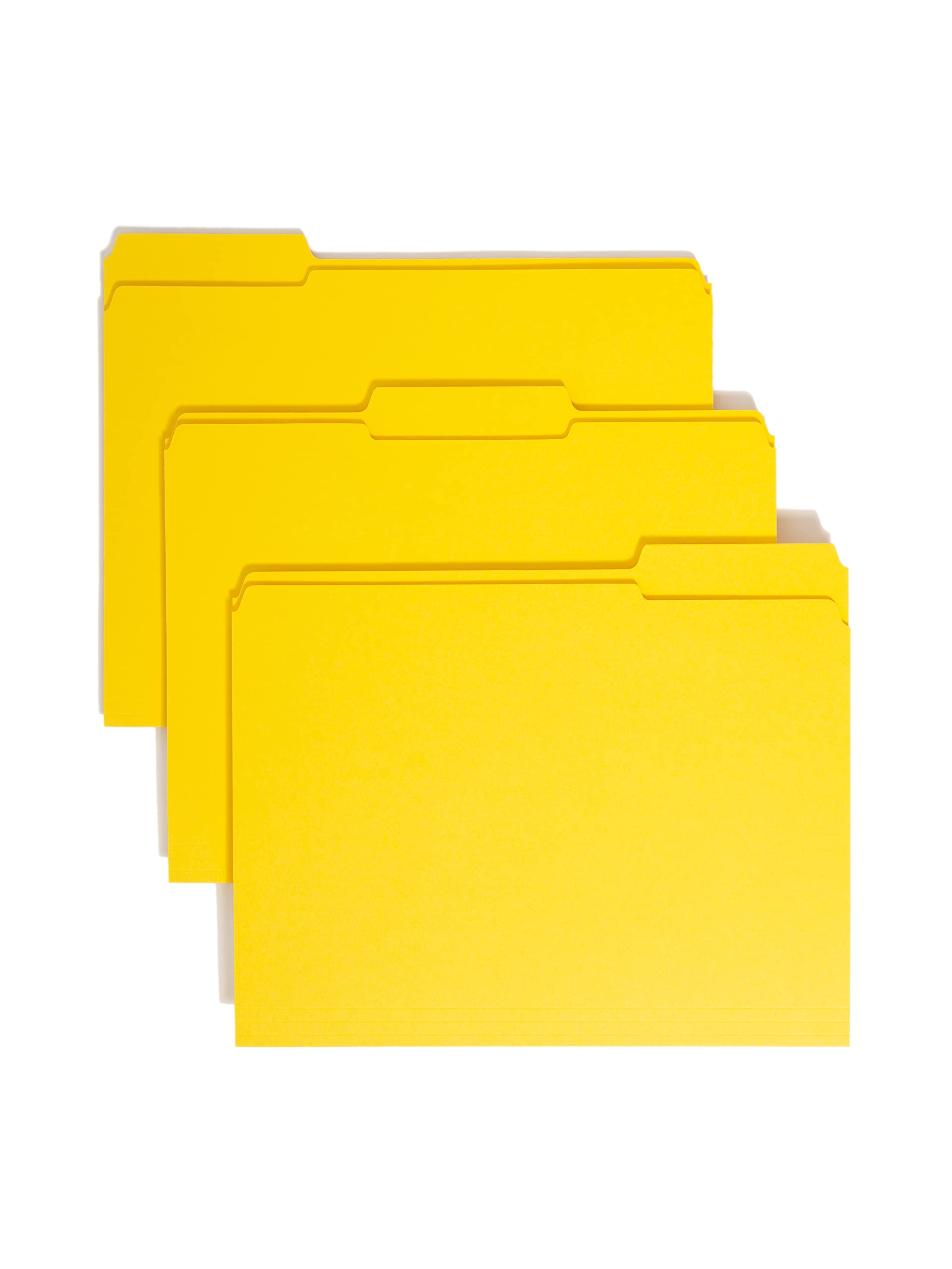 Smead File Folder, Reinforced 1/3-Cut Tab, Letter Size, Yellow, 100 per Box (12934)