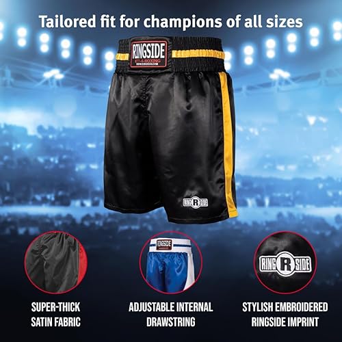 Ringside Pro-Style Boxing Trunks, Satin Boxing Shorts for Men and