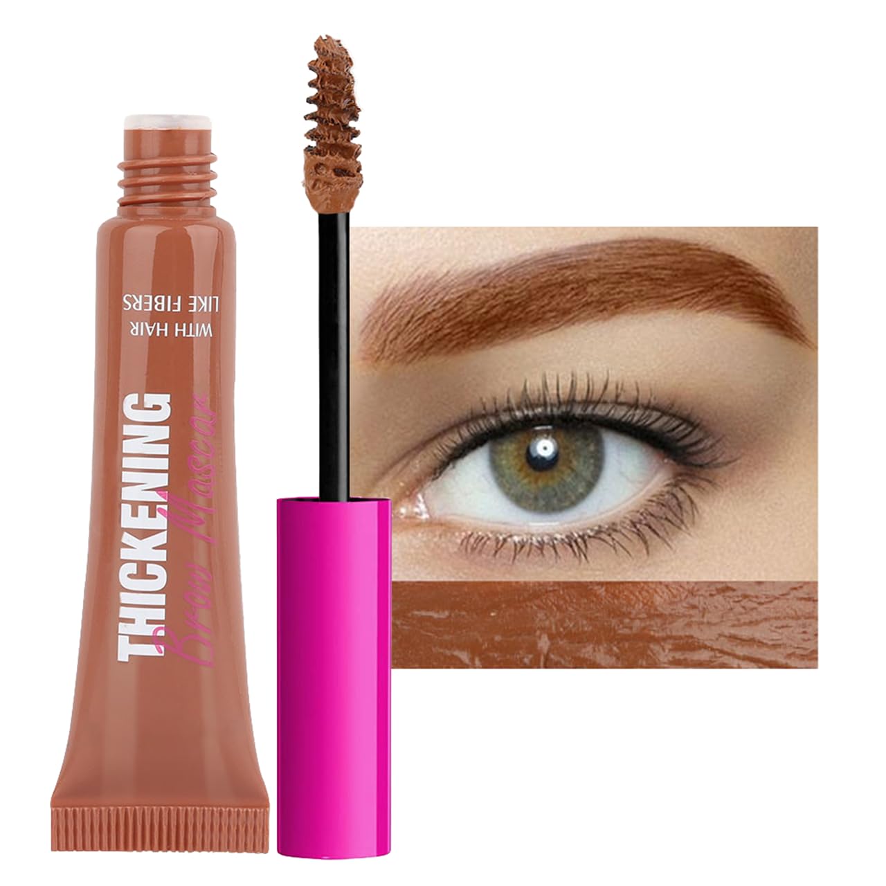 Eyebrow Gel, Brow Gel with Waterproof Formula Long-Wear, Volumizing, Buildable, Creamy Gel Formula for Brow Colour and Structure Non-Sticky, Smudge-Proof Instant Brow Styler (03#Auburn)