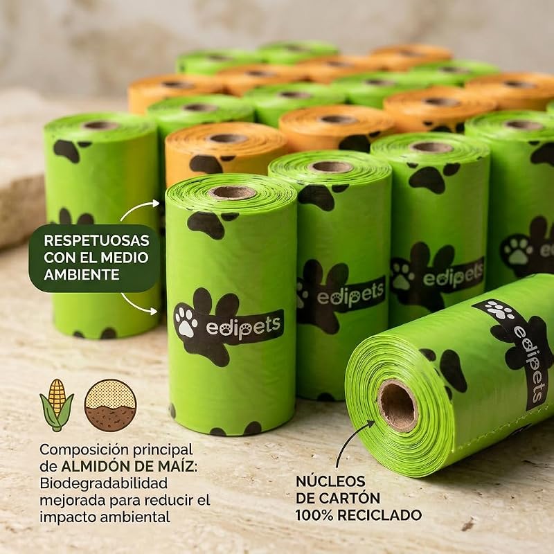 , sacos de cocó de cão, biodegradáveis, 405 ou 540 unidades, extra espessos, à prova de fugas, sacos de cocó de cão, sacos de cocó de cão, saco de cocó de cão (36 rolos / 540 unidades)
