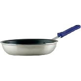 Winco AFPI-8NH, 8-Inch Induction Ready Aluminum Fry Pan with Non-Stick Coating, Frying Pan with Silicone Sleeve