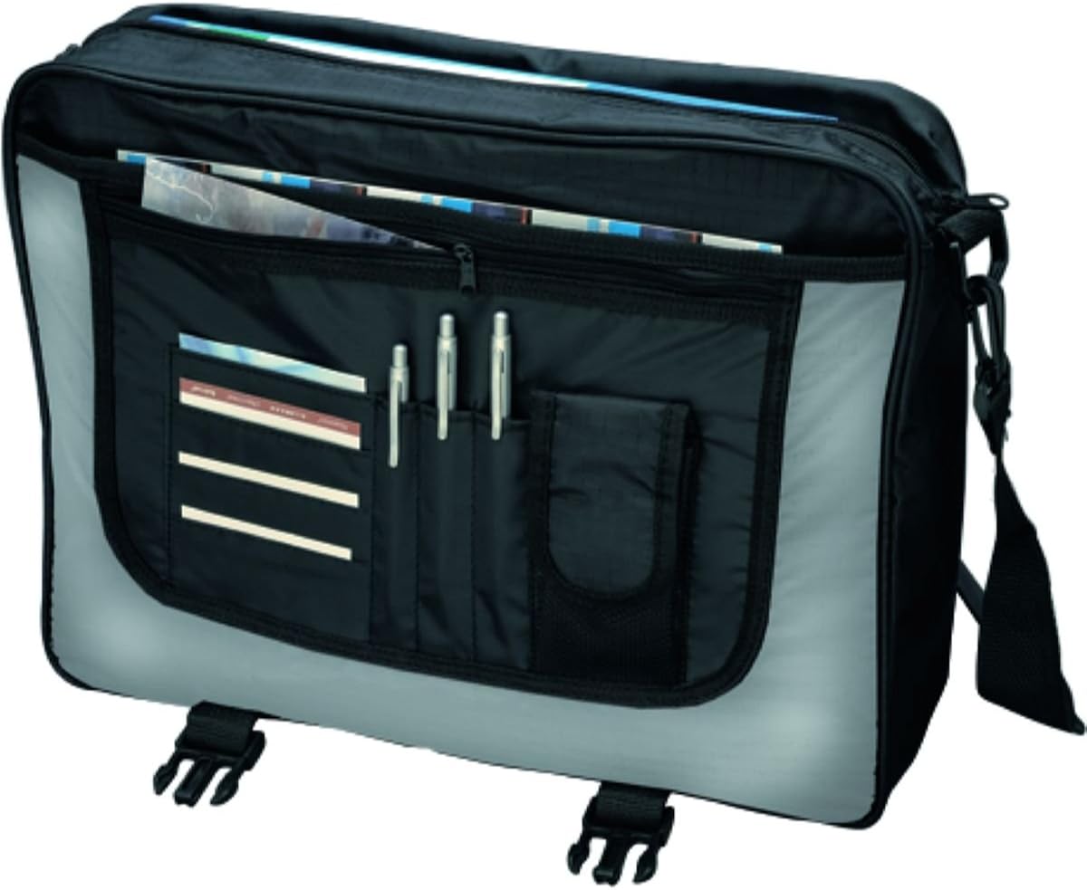 Lightpak Wave 46069 Shoulder Bag Made of Durable Polyester, Approx. 31 x 40 x 10 cm, Black/Grey, black/grey, 40, shoulder bag - Image 3