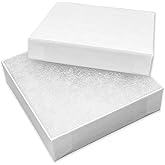 TheDisplayGuys - 25-Pack #33 Cotton Filled Cardboard Paper Jewelry Boxes Gift Case - Matte White (3.5" x 3.5" x 1.0") - for Shipping or Storage