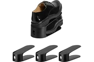 carrotez Shoe Slots Organizer 3 Pack - [Litem] Space Saving Shoe Organizer Rack for Closet - Easy Shoe Stacker, 9.84'' x 3.89'' x 4.26'' (Black, 3 Pack)