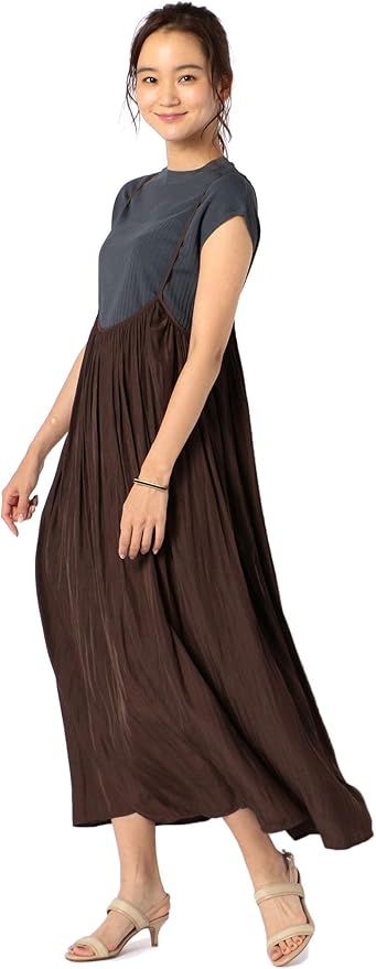 Amazon Co Jp ノーリーズ Nolley S 別注 パウダーサテンキャミワンピース 0 0273 1 07 005 F ブラウン 服 ファッション小物