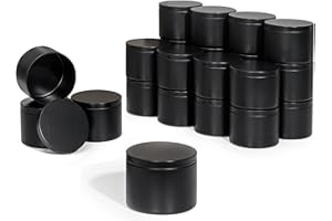 Aroparc Candle Tins 8oz with Lids, 24 Pack Seamless Bulk Candle Containers for Candle Making Supplies Wholesale Empty Candle Jars - Black