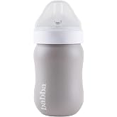 Babba Stainless Steel Baby Bottle, Anti-Colic, Vacuum-Insulated, 8oz