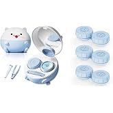 Vastsoon Cute Kitten Contact Lens Cleaner with 3PCS Replacement(Blue)