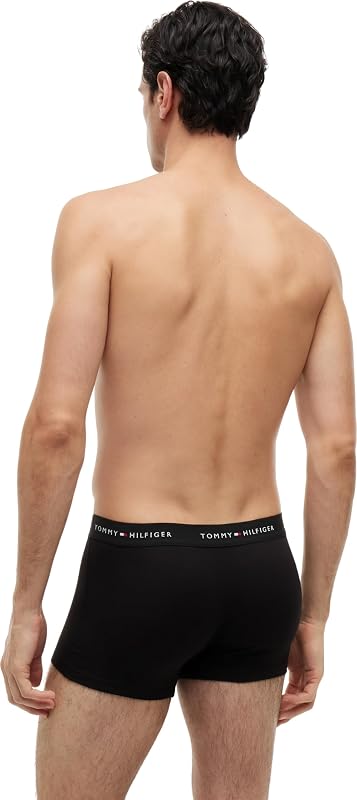 Herren 3er Pack Boxershorts Trunks aus Baumwolle mit Stretch, Mehrfarbig (Grey Heather/Black/White), S — Foto 2 von 6