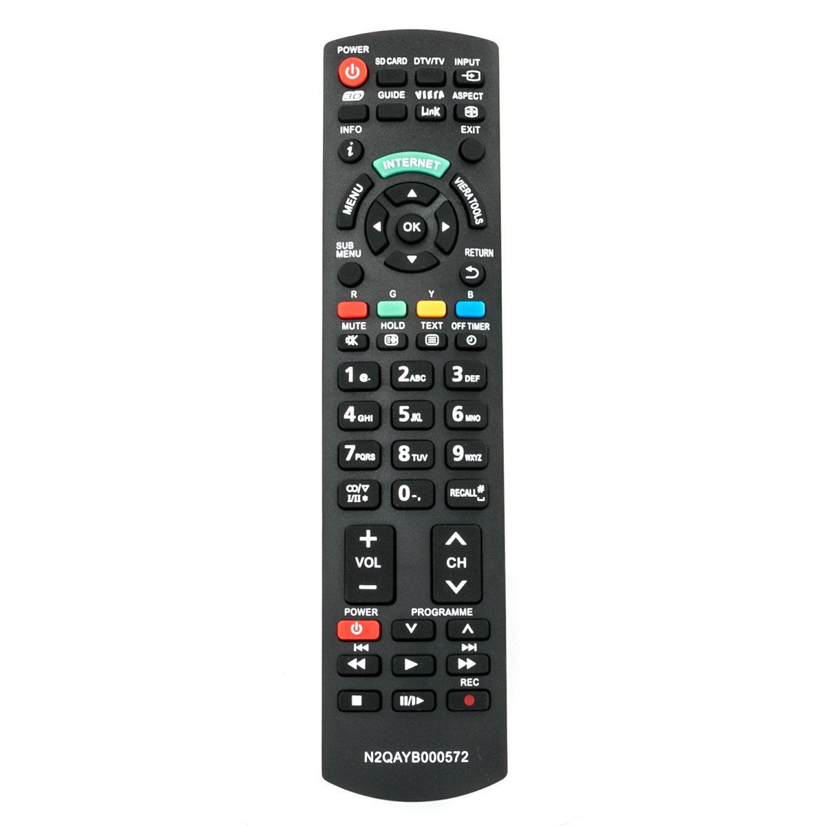 Vinabty New Replacement Remote Control for Panasonic N2QAYB000572 Telecomando TV TV D1170 TX-P42ST31 TX-P42ST32 TX-P42ST33 N2QAYB000752 N2QAYB000753