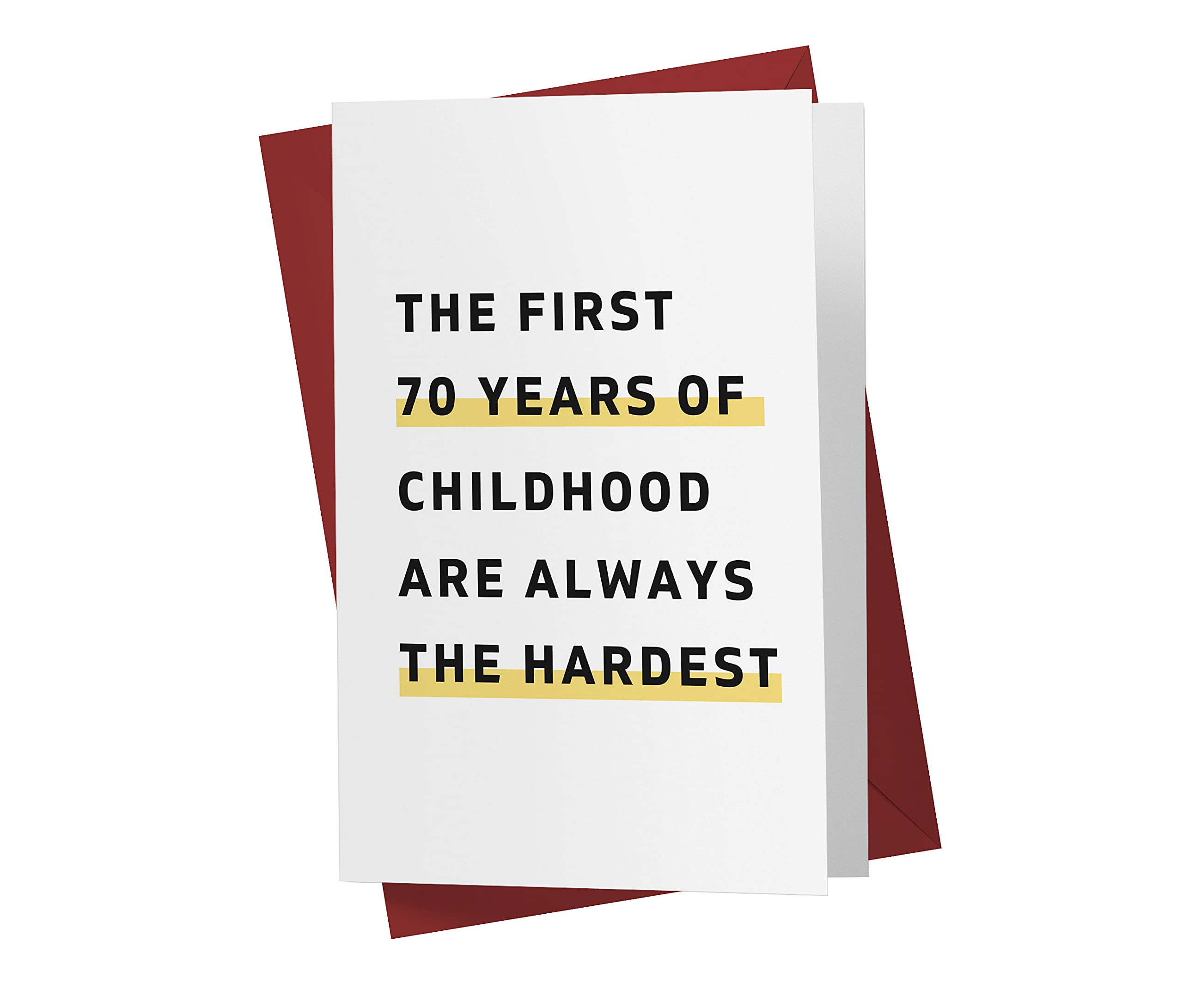 Photo 1 of Karto Funny 70th Birthday Card for Men Women - Large 5.5x8.5 inch 70 Years Old Birthday Cards for Him Her - Childhood