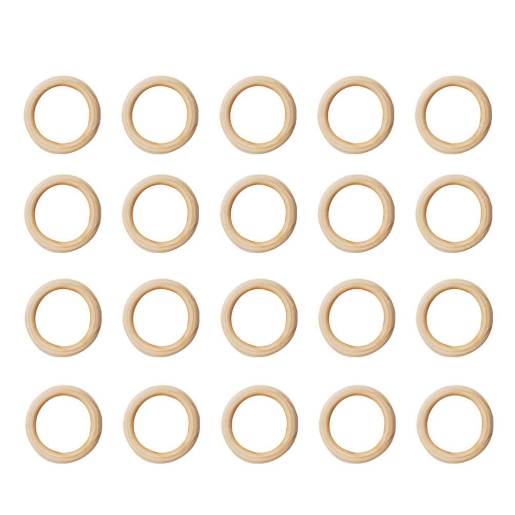 Artibetter 100PCS 30mm Natural Wooden Rings for DIY Crafts, Unfinished Wood Circle Connectors for Jewelry Making, Handbag Buckles, Painted Ornaments, and Home Decor