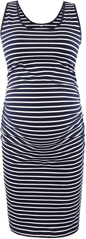 Liu & Qu Women's Maternity Sleeveless Tank Dresses Side Ruching Bodycon Dress for Daily Wearing or Baby Shower at  Women’s Clothing store