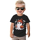 AG AGUU Halloween Shirts for Toddler Baby Girls Boys Pumpkin T-Shirts Ghost Tees Short Sleeve Tops Spooky Season Clothes