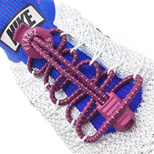 HiDreammy No Tie Shoelace-Elastics laces Durable Lock Best in Sport Shoe Laces-Shoe Ties for Kids&amp;Adults-Ideal Quick Shoelaces for Sneakers, Running Shoes,Athletic Shoes - Fit for Most Shoes-Purple