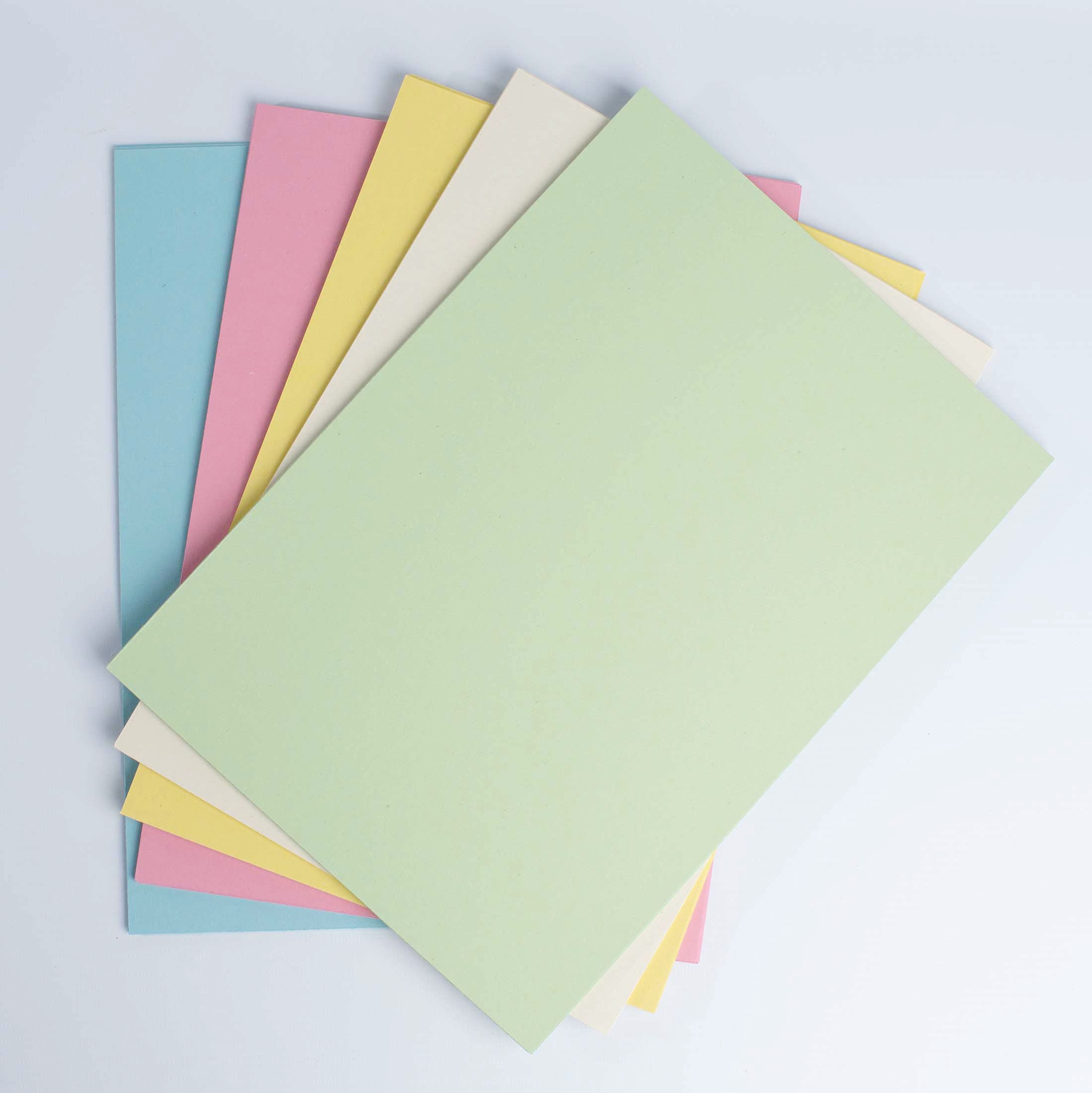 House of Card & Paper A4 210 GSM Card - Assorted Pastel Card (Pack of 100 Sheets)