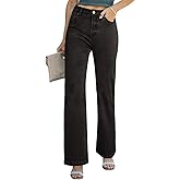 Sidefeel Women's Wide Leg Jeans Casual High Waisted Straight Zimbaplatinum Denim Pants with Pockets