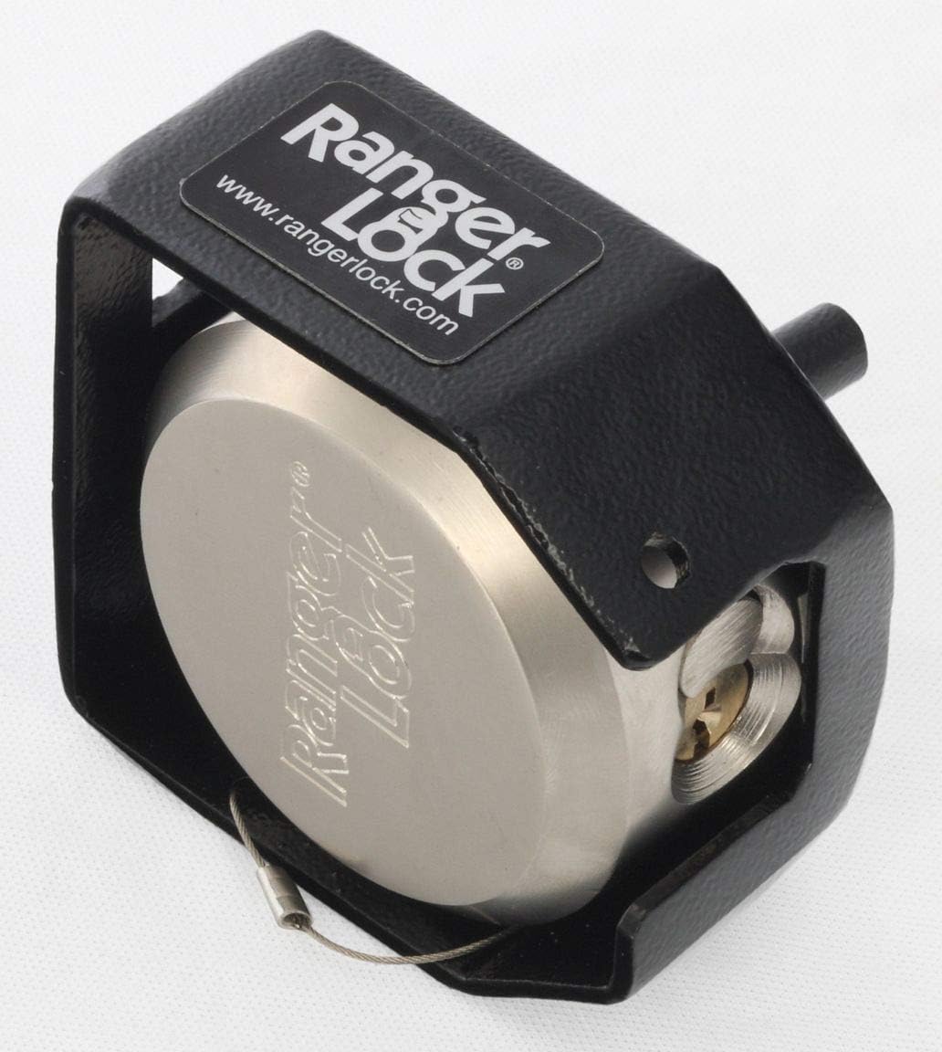 Padlock Guard, Hardened Steel, Blk, 2"L