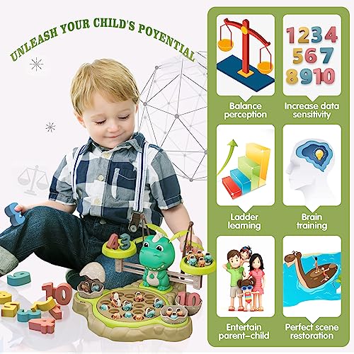 Montessori 3-in-1 Wooden Balance Tower Toy For Kids Ages 3-6 - Sticks, Rings & Balls, Fine Motor Skills
