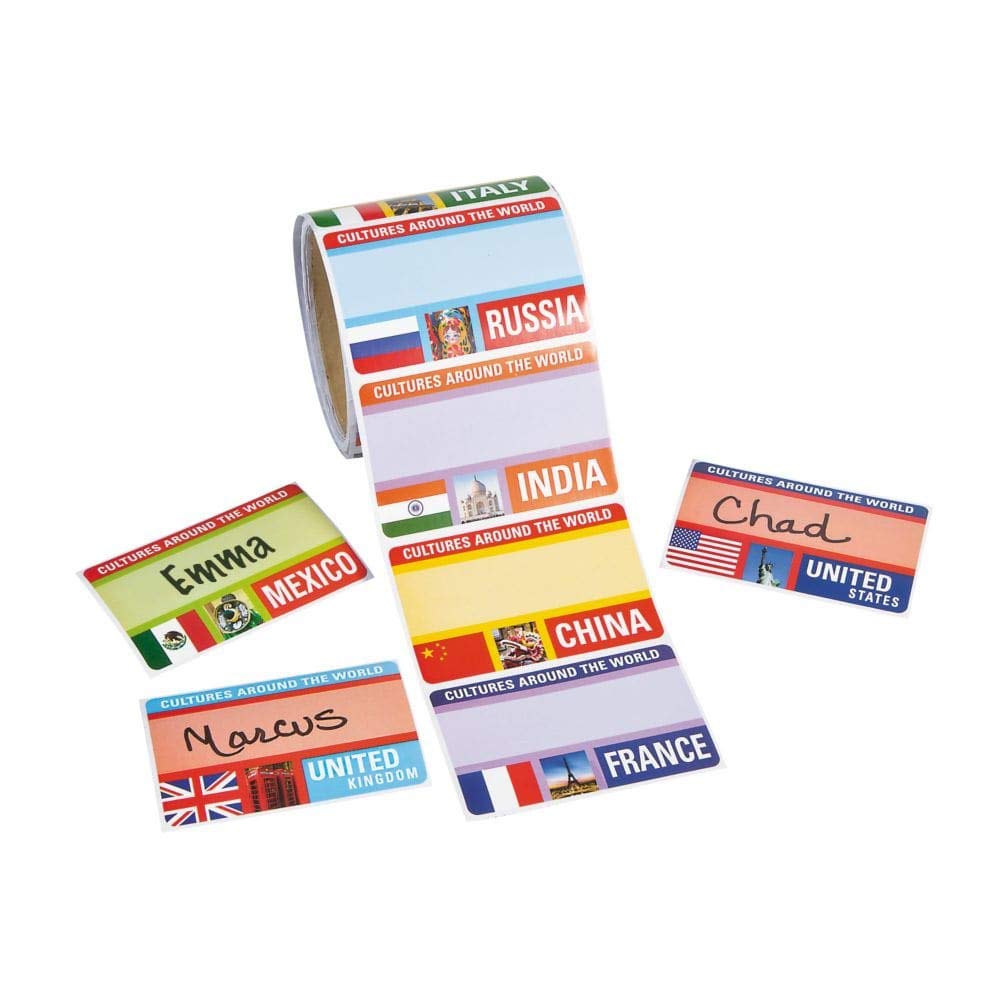 Fun Express 100 Around The World Name Tags Labels Size 2 1