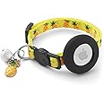 LAFAYI Airtag Cat Collar Breakaway with Bells & Fruit Pendants,Safety Kitten Collar with Apple Air Tag Holder for Girl Boy Cats,Pet Accessories,Gifts(Pineapple)