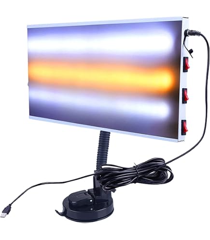 KIMISS Paintless Dent Repair Tool - Dent Checking Reflector Board With LED Light & USB - View #4