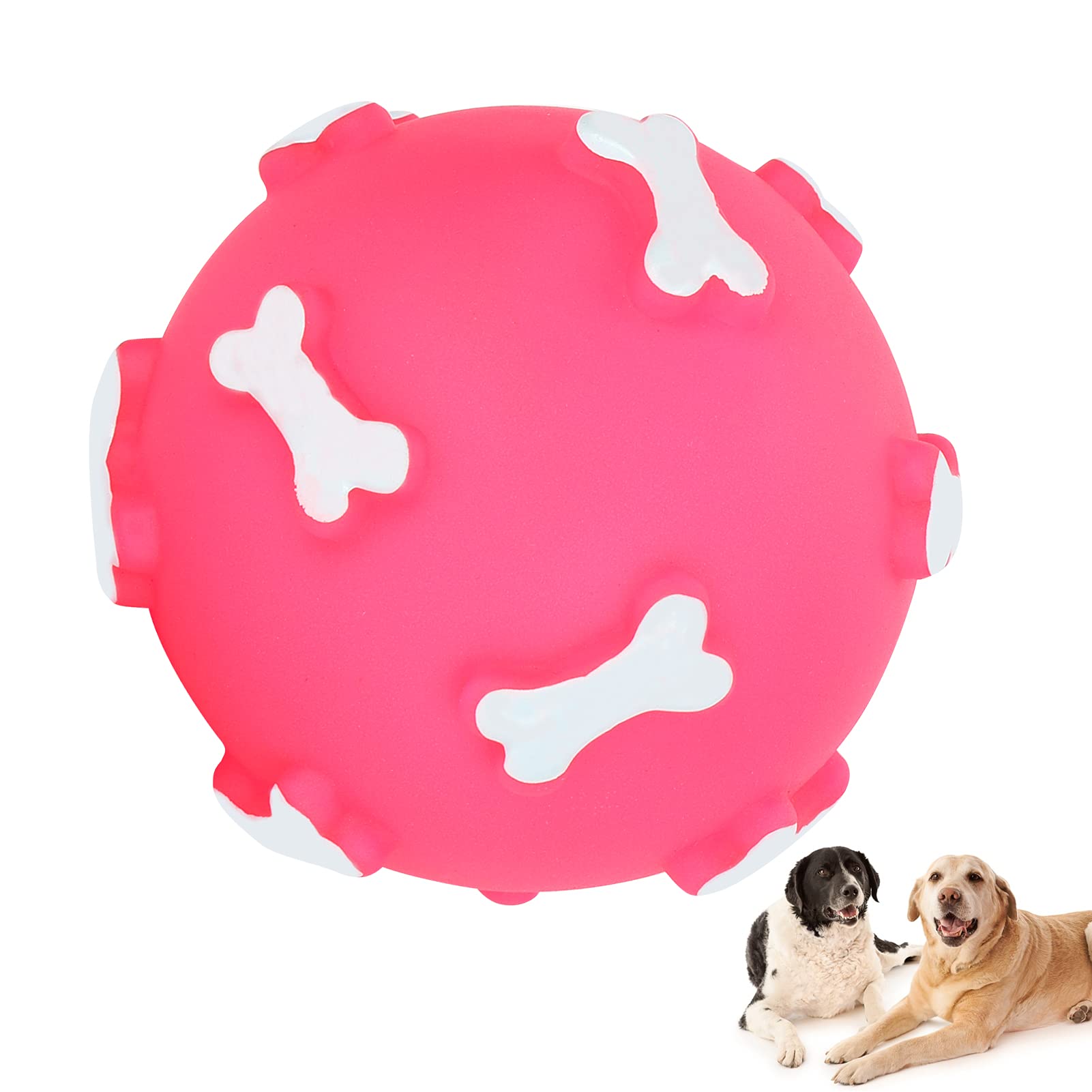 Dog Teething Toys, Vinyl Pet Toy Ball Pet Toy Supply Pet Chewing Ball for Cultivate Affinity for Exercise Training(pink)
