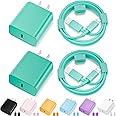 iPhone Charger Fast Charging,[Apple MFi Certified] 2Pack 20W Type C Fast Charger Block with 6FT USB C to Lightning Cable Compatible for iPhone 14/13/12/11 Pro Max/Xs Max/XR/X,iPad (Green)
