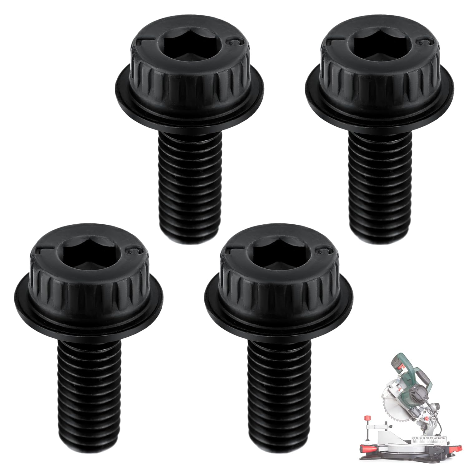 Photo 1 of 4pcs Miter Saw Blade Bolts, N600011 Miter Saw Accessories Bolts Miter Saw Blade Bolt Replacement Compatible with Miter Saw Model Series