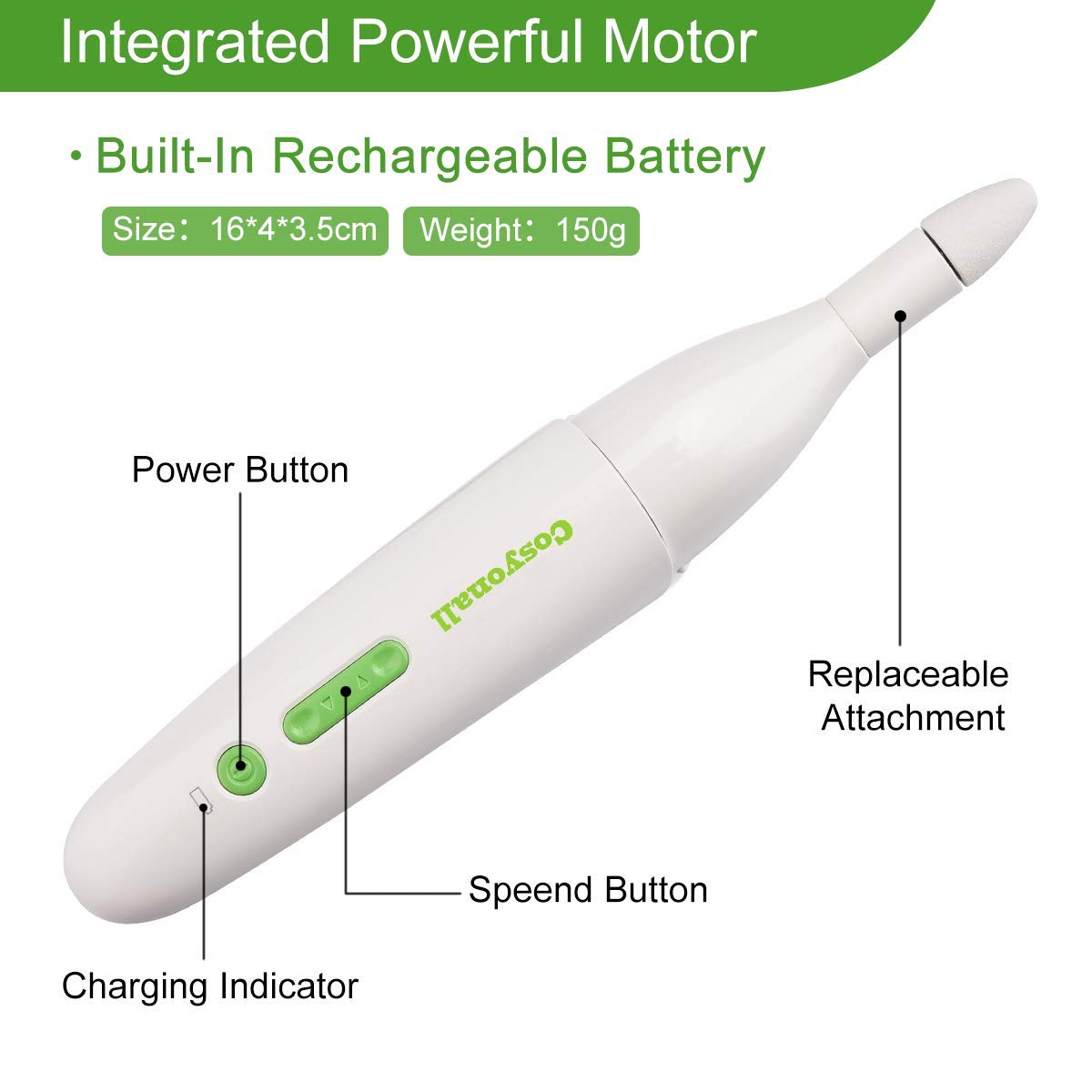 Manucure éléctrique, COSYONALL Ponceuse pour Ongles, Ponceuse à ongles professionnel avec 7 meuleuses - Kit de manucure pédicure, Lime à ongles avec Trousse de manucure