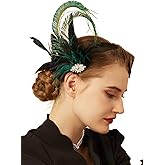 Cizoe Fascinators 20s Gatsby Flapper Acessories Art Deco Party Accessory Peacock Feather Headpiece