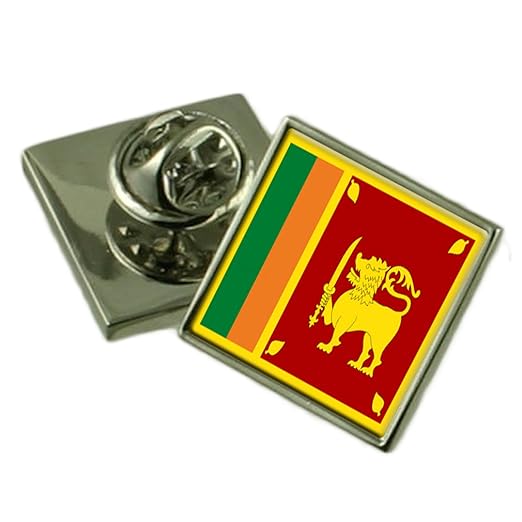 Sri Lanka Lapel Pin Badge Engraved Personalised Box Clothing