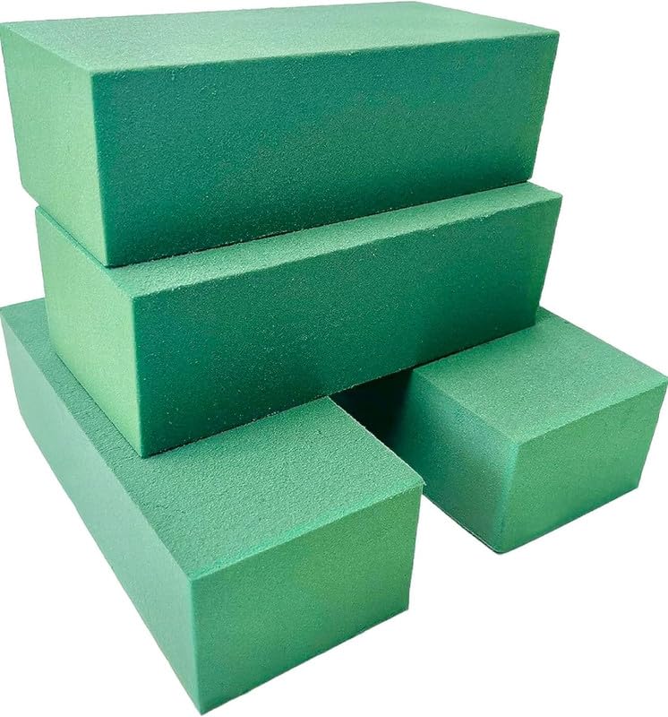 Silk Flower 4 x Wet Floral Foam for Fresh Flowers - Floristry Supplies for Wedding Flowers Decoration - Florist Foam for Fresh Flowers - Floral Sponge Blocks for Wedding Bouquet - (23 x 11 x 7.5cm) — image 1
