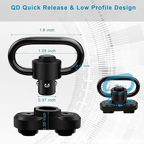 Bontok Sling Swiels Mount 1.25 Inch 360° Rotation Sling Mount Mloc Attachments Set for Two Point Traditional Sling (1 Pack)　並行輸入品 Bontok 1.25 Sling Swivel Mount Set with M-LOK Attachments - Two