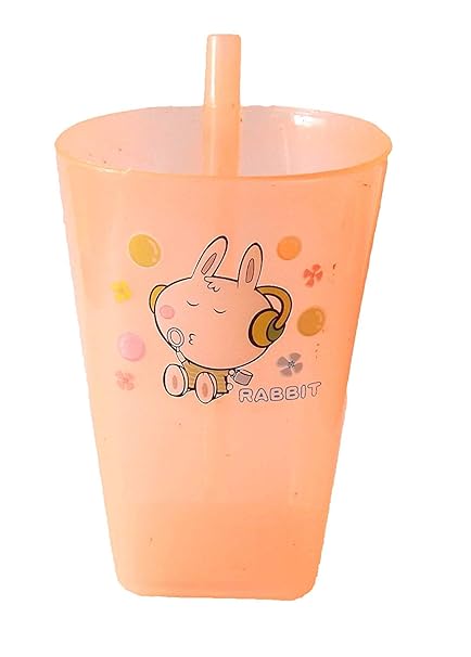 Aatira Kid School Accessories Mini Baby Sipper Glass With Straw