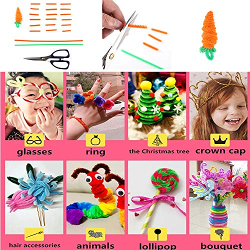 Creativity Craft Chenille Pipe Cleaners - 396 pcs 24 Colors with Wiggle Googly Eyes for DIY Art and Crafts Creative Projects and Decorations Smooth at Both Ends No Damage/Hurt(6mm x 12inch)