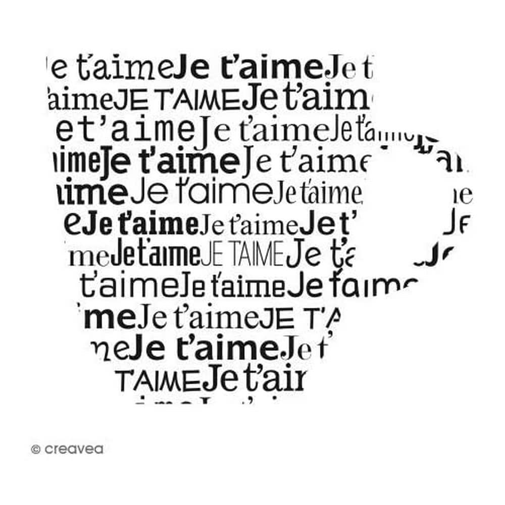 ARTEMIO Wood Stamp 45X56 Cup Je T'Aime Stamps and Tampons, Multi-Colour