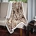 Bedford Home Printed Coral Soft Fleece Sherpa Throw Blanket, Brown,50