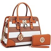 Dasein Women Handbags Top Handle Satchel Purse Shoulder Bag Hobo Bag Work Bag Set 2pcs