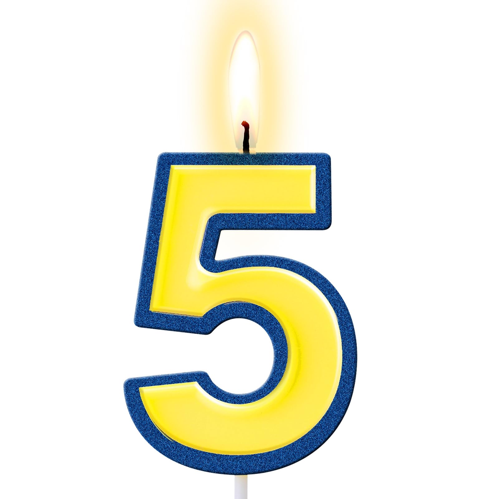 Photo 1 of MTLEE Birthday Number Candles Cartoon Yellow and Blue Birthday Cake Candle for Cartoon Animated Birthday Decoration (5)