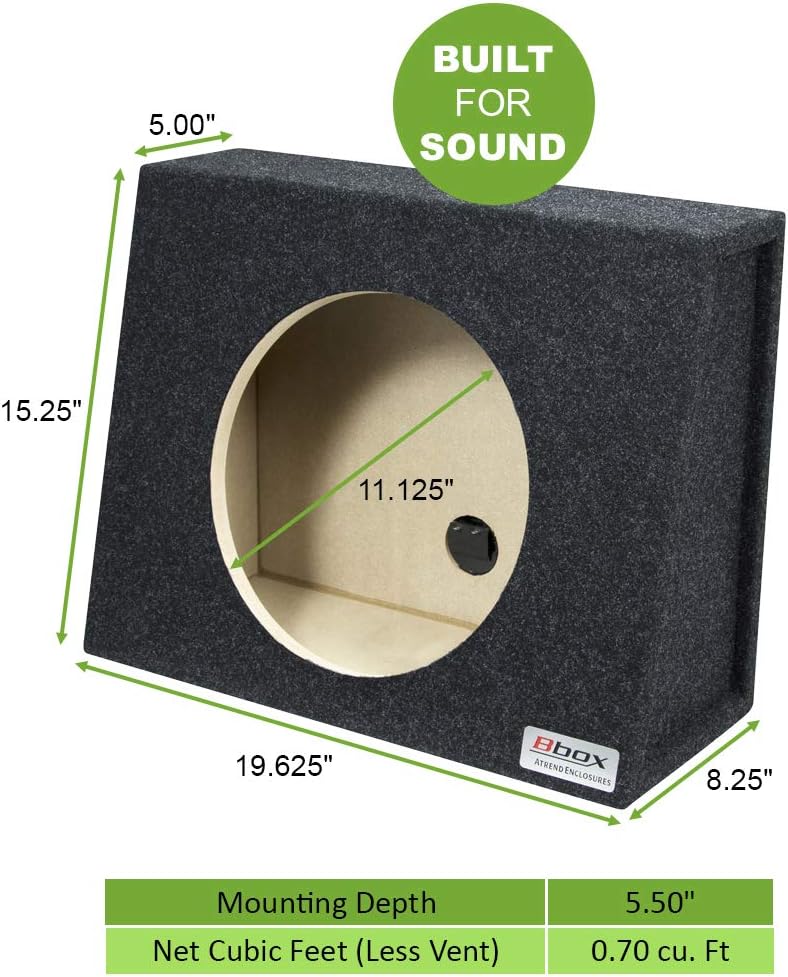 BBox E10SV Single 10" Vented Carpeted Subwoofer Enclosure: Car Electronics