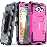 COVRWARE Samsung Galaxy J3 / Galaxy Amp Prime / Express Prime - [Aegis Series] Heavy Duty Full-body with Built-in [ Screen Protector ] Rugged Holster Armor Case & Belt Swivel Clip [Kickstand] - Pink