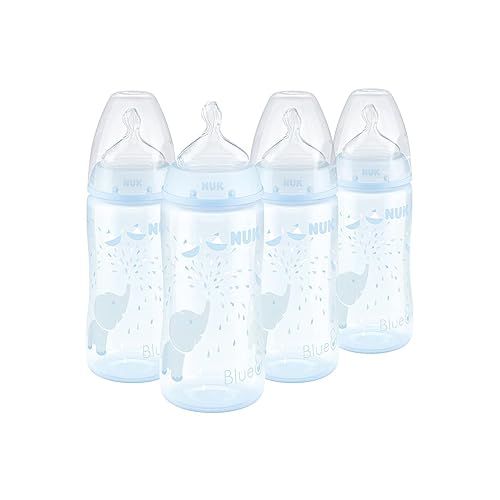 NUK Smooth Flow Anti Colic Baby Bottle, 10 oz, Pack, Blue