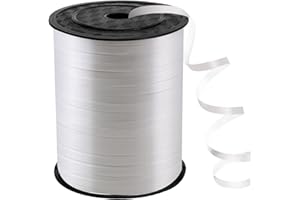 YOYOWY 500 Yard White Curling Ribbon, Glitter Ribbon for Gift Wrapping,Balloon String Ribbon for Birthday Party and Flowers Decorations, Arts Crafts (White)