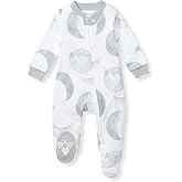 Burt's Bees Baby Boys Sleep and Play PJs, 100% Organic Cotton One-Piece Zip Front Romper Jumpsuit Pajamas